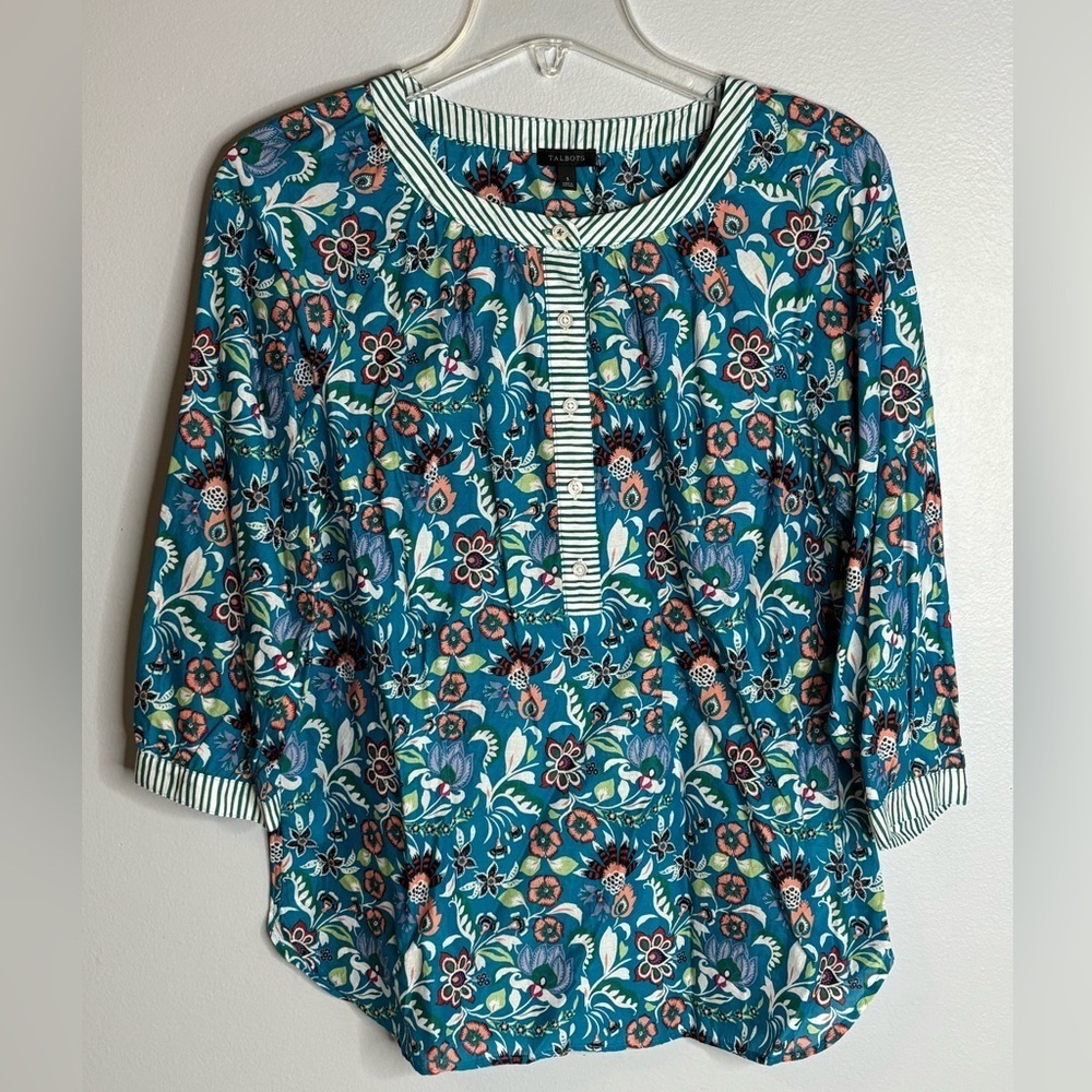 TALBOTS JACOBEAN FLORAL BLOUSE